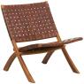 Fauteuil pliant en teck et cuir