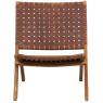 Fauteuil pliant en teck et cuir