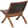 Fauteuil pliant en teck et cuir