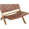 Fauteuil pliant en teck et cuir