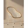 Fauteuil en rotin synthétique ajouré blanc et naturel