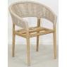 Armchair in natural teak wood