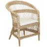 Armchair in teak and rattan