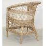 Armchair in teak and rattan