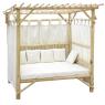 Outside bed in natural teak branch