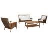 Grey pulut rattan and teak wood suite - WELLINGTON