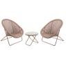 Synthetic copper resin and metal lounger set