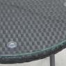 Synthetic black resin and metal lounger set