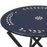 Blue metal table and garden lounge