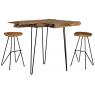 Natural teak and metal high table