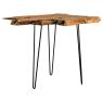 Natural teak and metal high table