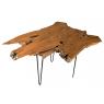 Natural teak and metal high table