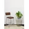 Leather and metal bar stool