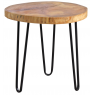 Round metal and wooden coffee table