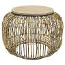 Rattan and metal coffee table