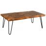 Rectangular teak and lacuered metal coffee table Puzzle