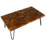 Rectangular teak and lacuered metal coffee table Puzzle