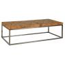 Teak wood organic rectangular coffee table 