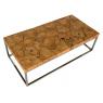 Teak wood organic rectangular coffee table 
