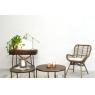 Grey stained rattan armchair