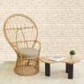 Patinated rattan armchair