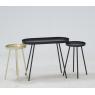 Round golden metal side table 