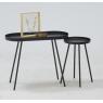 Oval side table in metal