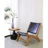 Pine side table and metal