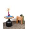 Pine side table and metal