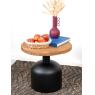 Pine side table and metal
