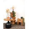 Pine side table and metal