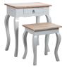 Grey wood nested tables