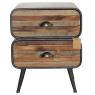 Metal and wooden nightstand