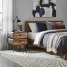 Metal and wooden nightstand