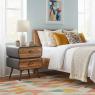 Metal and wooden nightstand