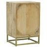 Mango wood and rattan nightstand