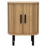 Bedside table in slatted MDF