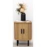 Bedside table in slatted MDF