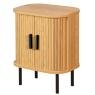 Bedside table in slatted MDF