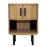 Bedside table in slatted MDF