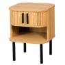 Bedside table in slatted MDF