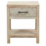 Table de nuit en bois recylé blanchi