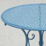 Blue metal folding table