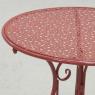 Red metal folding table