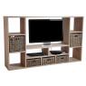 Grey spruce wood TV stand