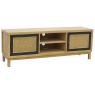 Mango wood and rattan TV stand