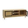 Mango wood and rattan TV stand