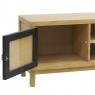 Mango wood and rattan TV stand