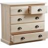 Raw wood chest with 5 drawers