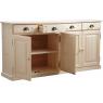 Buffet en bois brut 4 portes 4 tiroirs